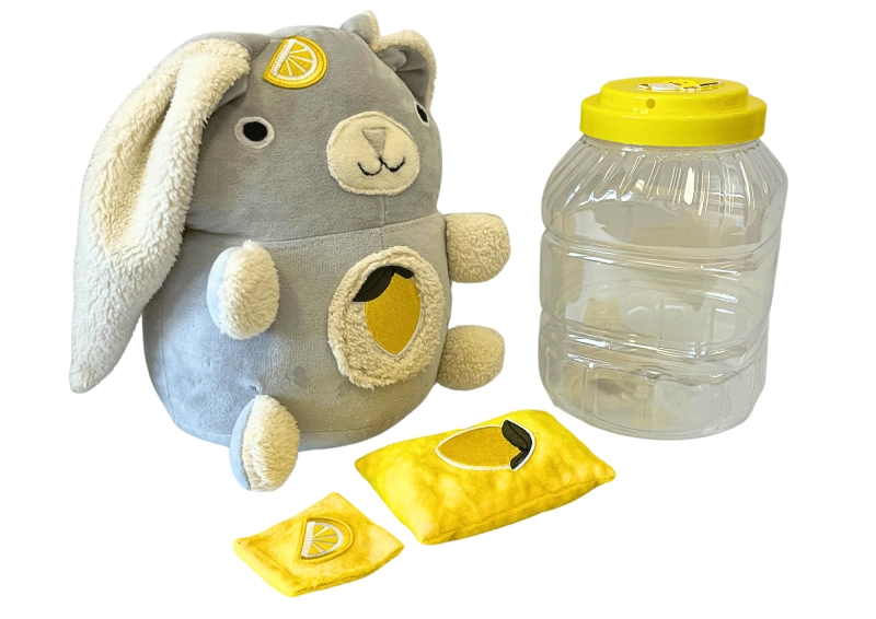 Cytrynowy KRÓLIK (w słoiku) - pachnący pluszak z opcją podgrzewania