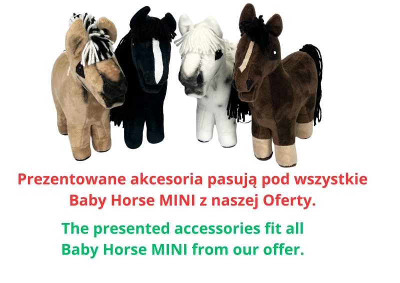 AKCESORIA - REALISTYCZNE SIODŁO ZE SKÓRY  I CZAPRAK DLA BABY  HORSE MINI
