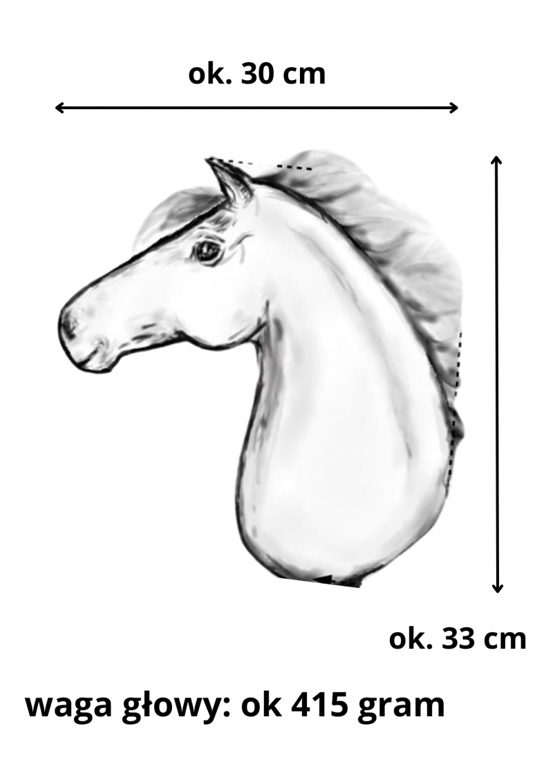 Głowa dla realistycznego konia hobby horse
