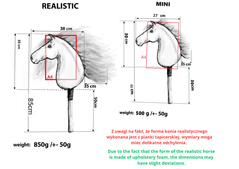 REALISTIC HOBBY HORSE – DARK CHESTNUT/BALAYAGE MANE