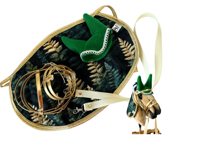 ZESTAW AKCESORIÓW - 4 ELEMENTY (derka, nauszniki, ogłowie, wodze) - RÓŻNE KOLORY DO WYBORU