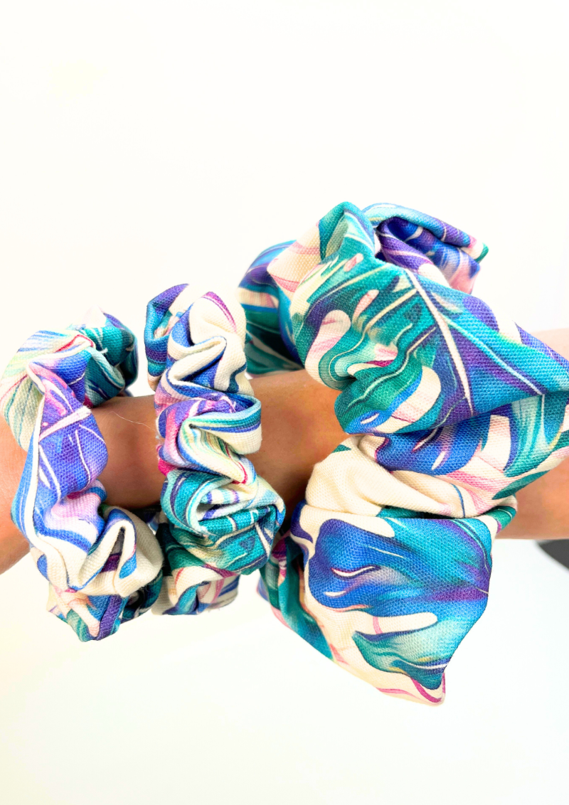 ZESTAW 3 gumki scrunchie  Mint - XXL, L, M