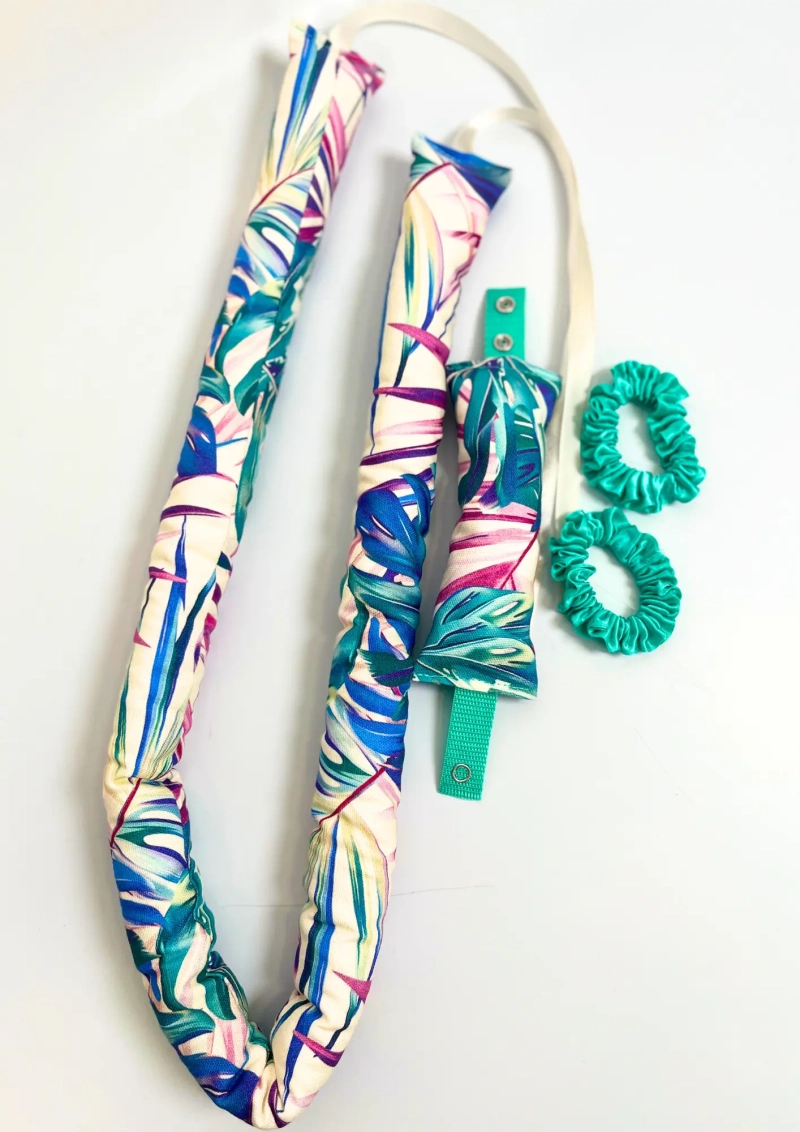 WAŁKI DO KRĘCENIA WŁOSÓW NA SUCHO Mint - wałek długi , wałek na grzywkę, 2xscrunchie