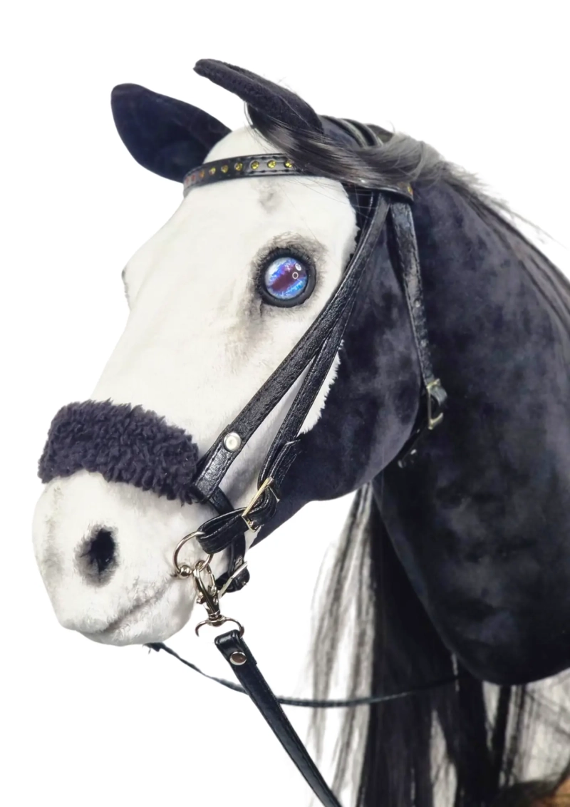 REALISTYCZNY HOBBY HORSE – CZARNO-BIAŁY/CZARNA