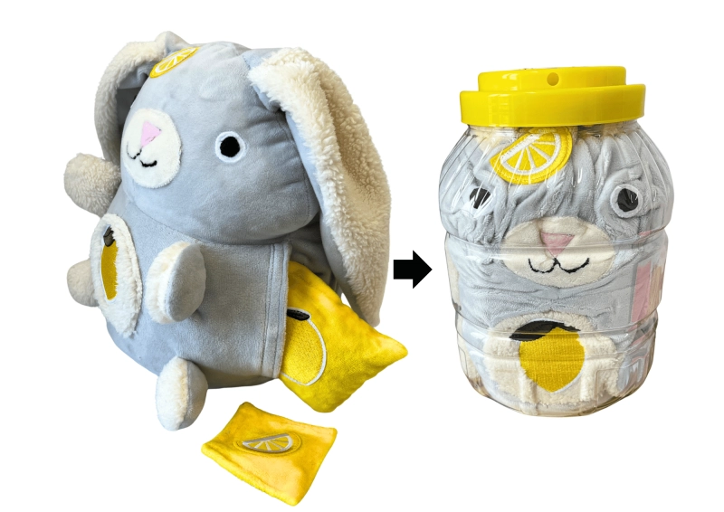 Cytrynowy KRÓLIK (w słoiku) - pachnący pluszak z opcją podgrzewania