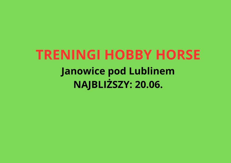 TRENING HOBBY HORSE z grą terenową w parach- Janowice pod Lublinem. Termin: 20.06