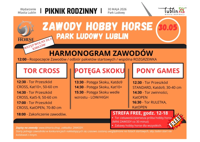 Pakiet startowy: Zawody LUBLIN/PIKNIK RODZINNY - Park Ludowy 30.05