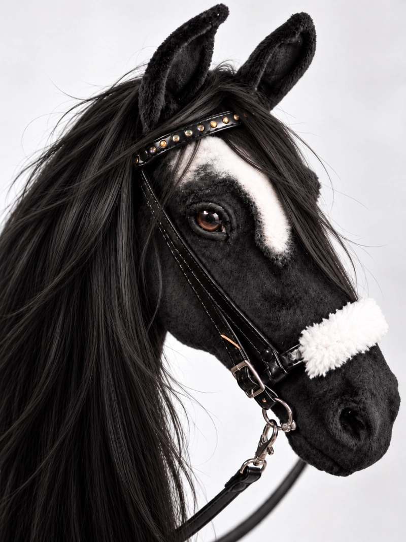 REALISTYCZNY HOBBY HORSE – KARY/CZARNA GRZYWA/ŁATKA NAD OKIEM
