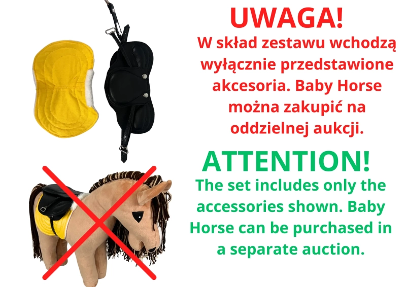 AKCESORIA - REALISTYCZNE SIODŁO ZE SKÓRY  I CZAPRAK DLA BABY  HORSE STANDARD