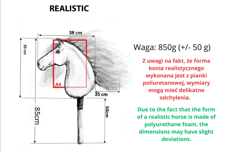 REALISTYCZNY HOBBY HORSE – BIAŁY KOŃ ARABSKI