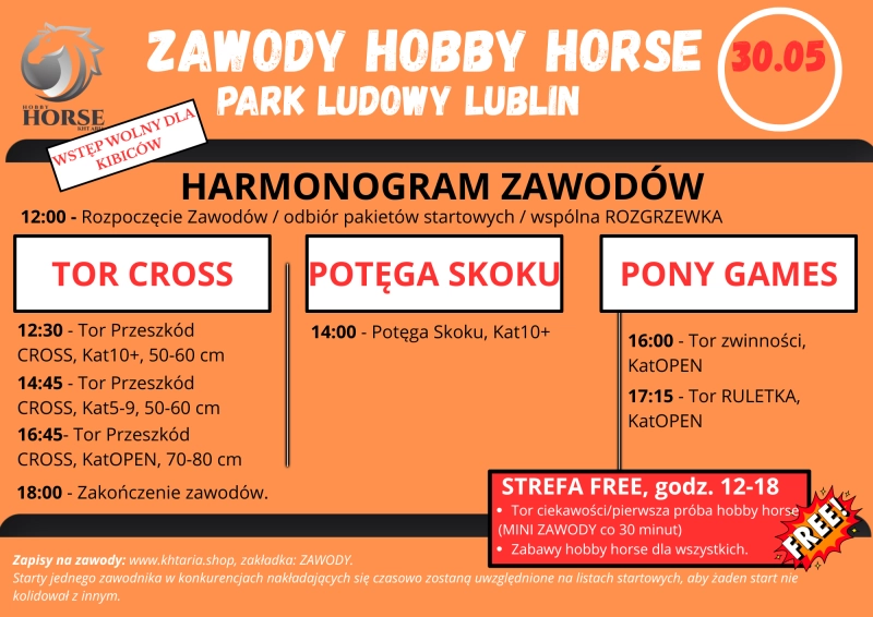 Pakiet startowy: Zawody LUBLIN/PIKNIK RODZINNY - Park Ludowy 30.05 - ZAPISY ONLINE DO CZWARTKU 28.05 WŁĄCZNIE