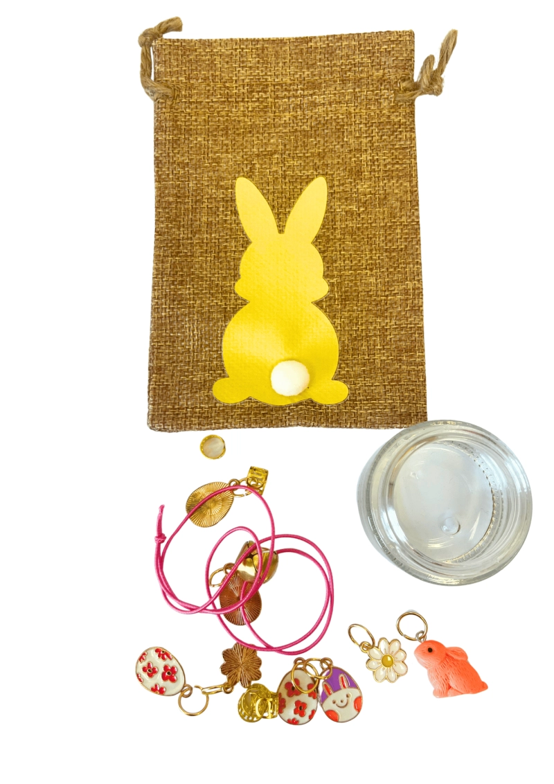 BOX WIELKANOCNY - 3 woreczki z zawartością+naklejki+słodycze