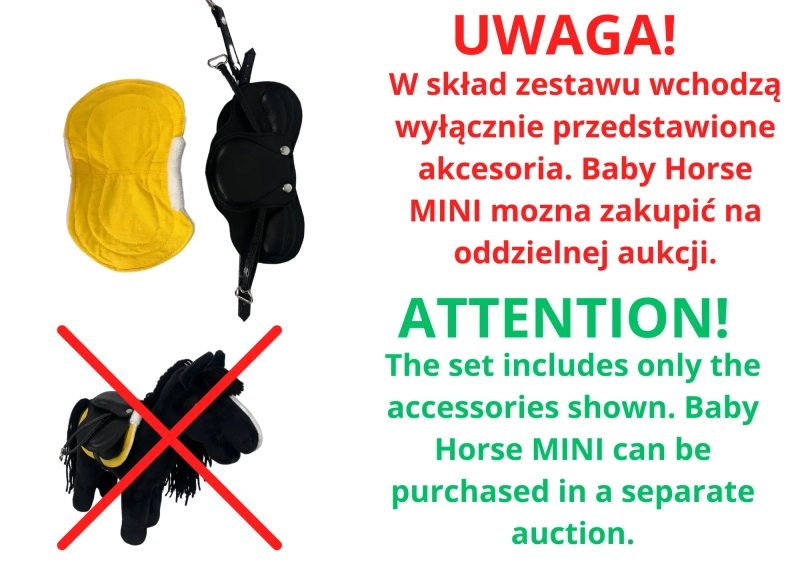 AKCESORIA - REALISTYCZNE SIODŁO ZE SKÓRY  I CZAPRAK DLA BABY  HORSE MINI