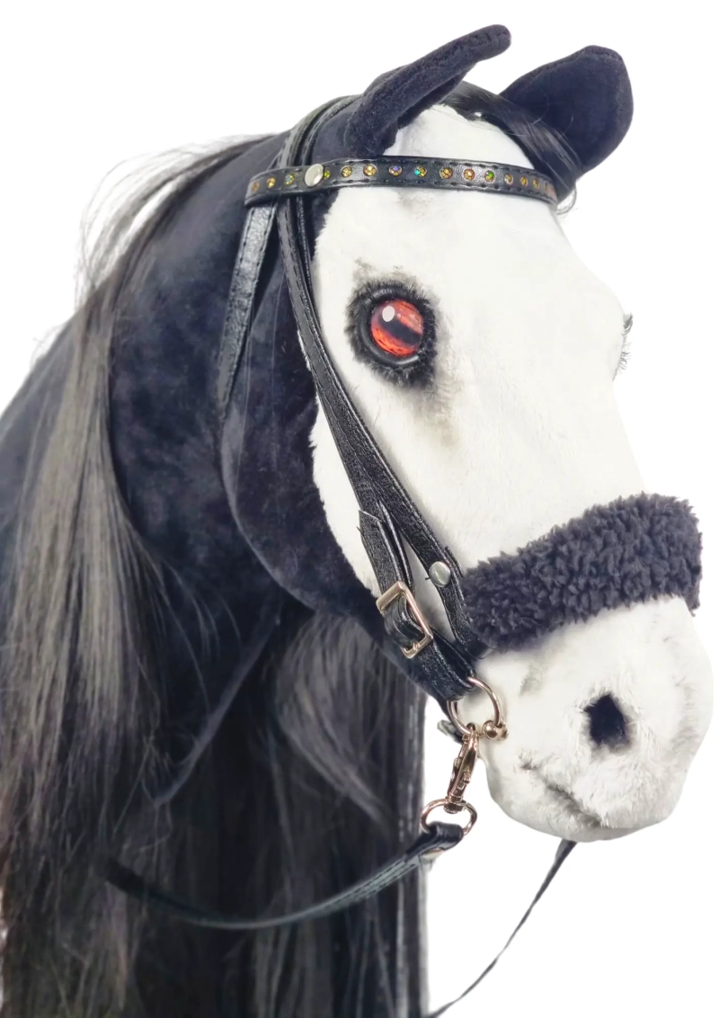 REALISTYCZNY HOBBY HORSE – CZARNO-BIAŁY/CZARNA
