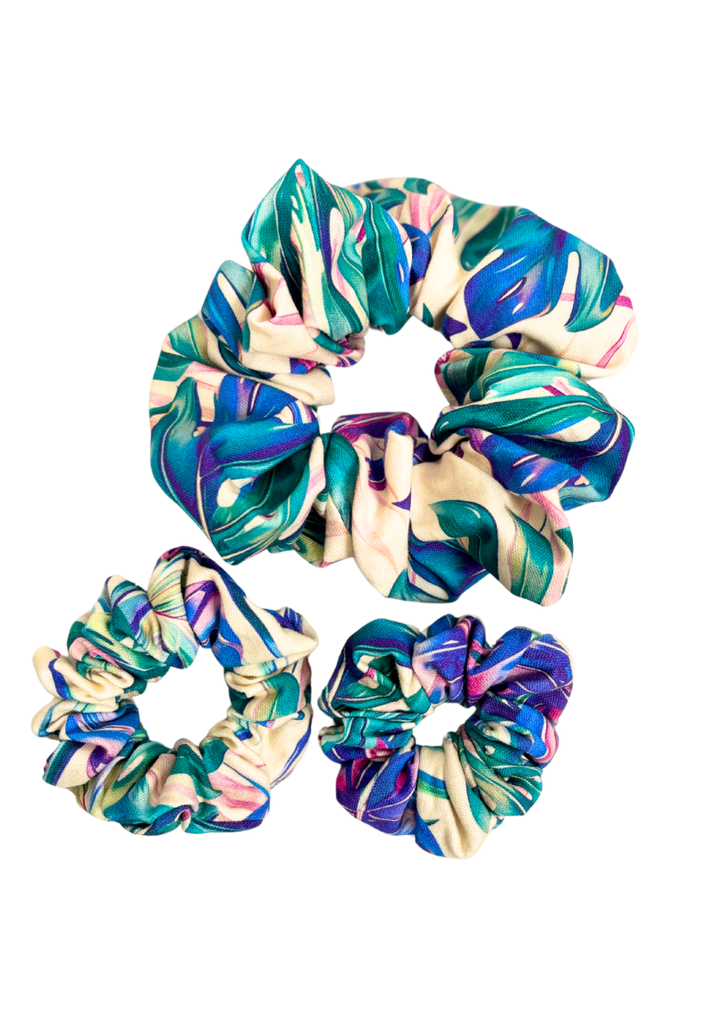 ZESTAW 3 gumki scrunchie  Mint - XXL, L, M