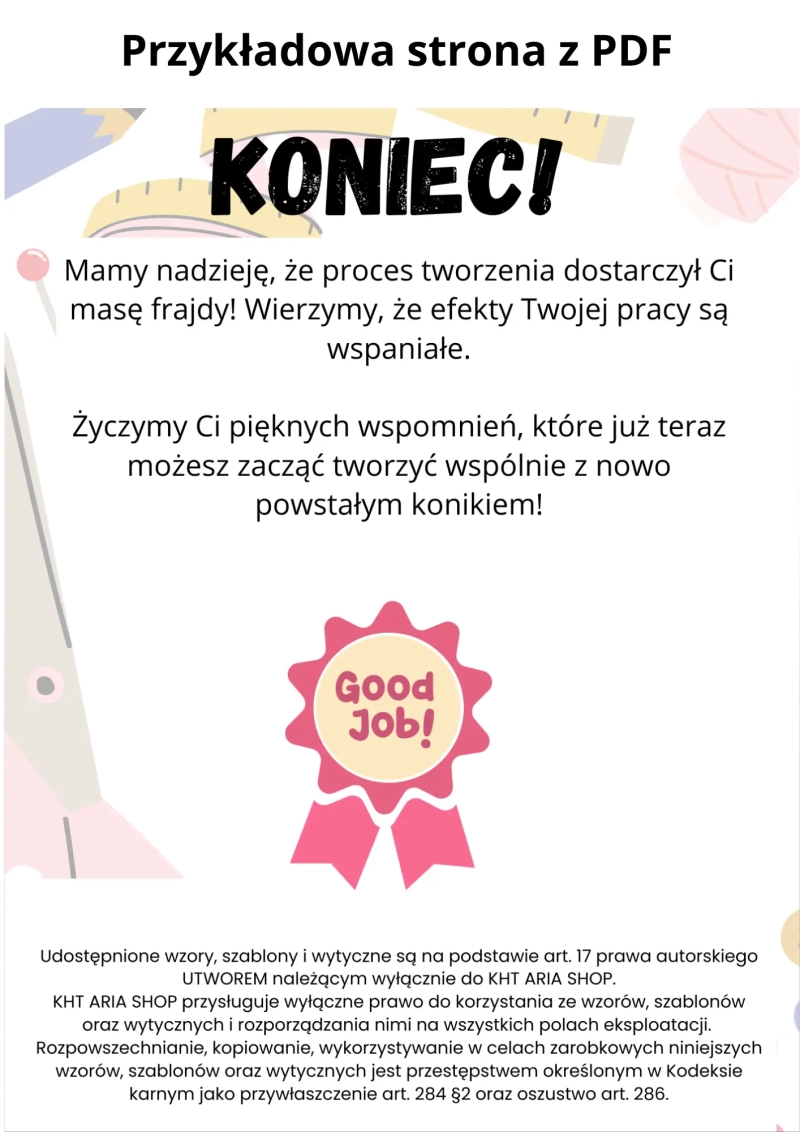 PRODUKT CYFROWY - Kompleksowa instrukcja jak wykonać konia hobby horse metodą szycia ręcznego