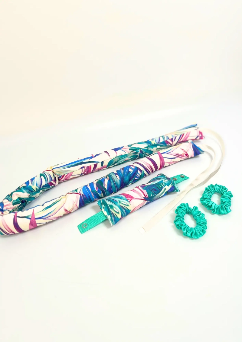 WAŁKI DO KRĘCENIA WŁOSÓW NA SUCHO Mint - wałek długi , wałek na grzywkę, 2xscrunchie