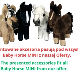 AKCESORIA - REALISTYCZNE SIODŁO ZE SKÓRY  I CZAPRAK DLA BABY  HORSE MINI