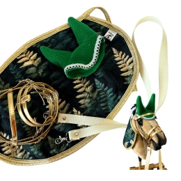 ZESTAW AKCESORIÓW - 4 ELEMENTY (derka, nauszniki, ogłowie, wodze) - RÓŻNE KOLORY DO WYBORU