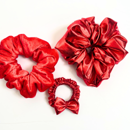 ZESTAW 3 gumki scrunchie Cherry Lady - L, L, M