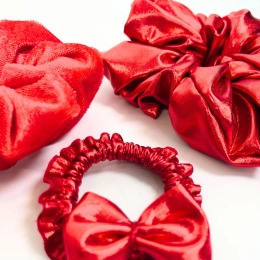 ZESTAW 3 gumki scrunchie Cherry Lady - L, L, M