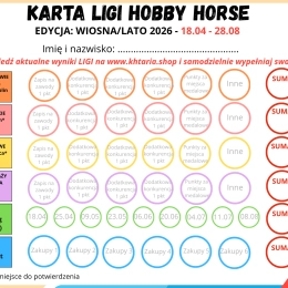 Karta Ligi HOBBY HORSE. Liga wiosenno-letnia: 18.04-28.08