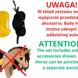 AKCESORIA - REALISTYCZNE SIODŁO ZE SKÓRY  I CZAPRAK DLA BABY  HORSE STANDARD