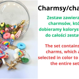 ZESTAW AKCESORIÓW - 7 ELEMENTÓW (derka, nauszniki, ogłowie, wodze, 3 naczółki, 10 charmsów, zestaw szczotek ) - RÓŻNE KOLORY DO WYBORU