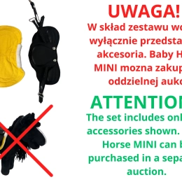 AKCESORIA - REALISTYCZNE SIODŁO ZE SKÓRY  I CZAPRAK DLA BABY  HORSE MINI