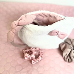 ZESTAW White Lady in Pink - kosmetyczka, opaska, 2xgumka, scrunchie